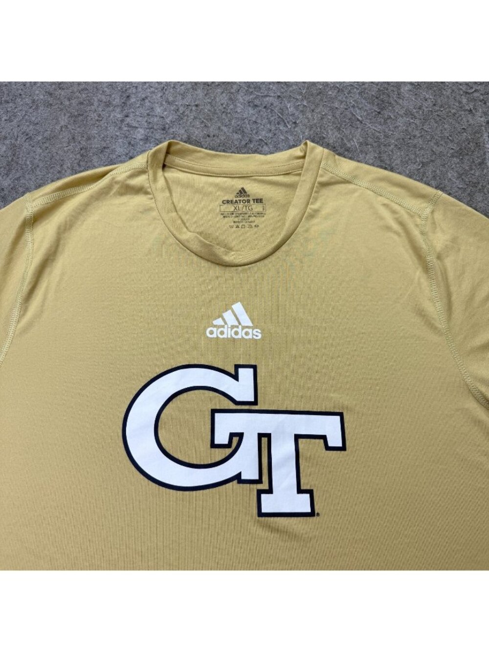 Georgia Tech Yellow Jackets Adidas Shirt Men XLT Gold Crew Performance Climalite